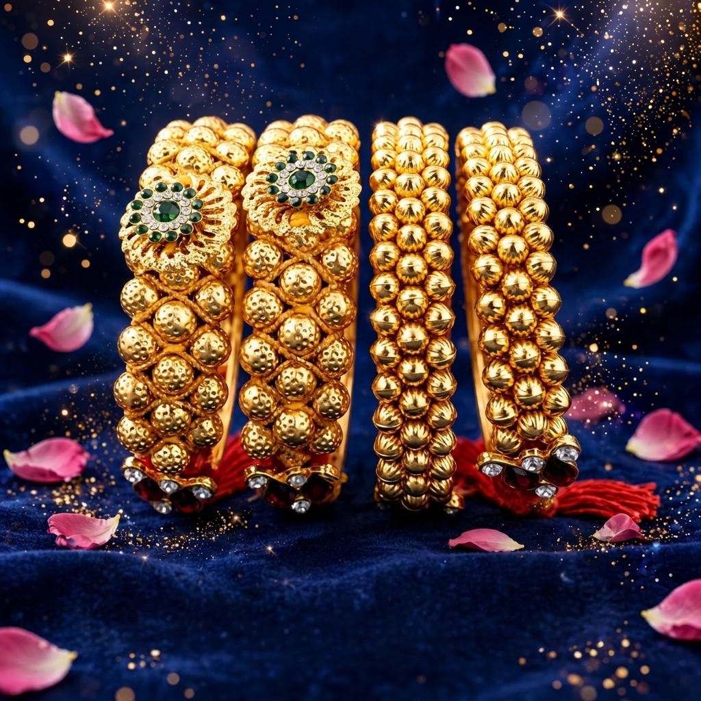22 Karat hallmark gold bangles on display at Uttrakhand Jewellers